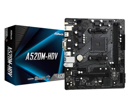 Mb Asrock A520m Amd Am4 / Ddr4 4733 / 1 X Pcie 3.0 X16 / D-sub / Dvi-d / Hdmi / 6 X Usb 3.2 / Gama Baja