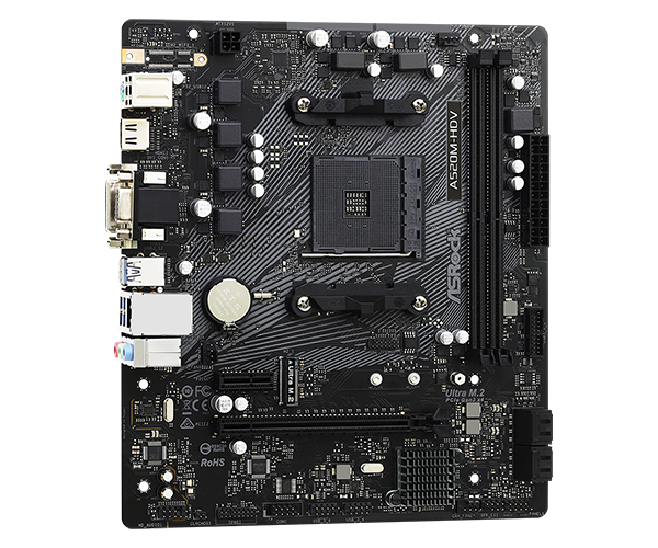Mb Asrock A520m Amd Am4 / Ddr4 4733 / 1 X Pcie 3.0 X16 / D-sub / Dvi-d / Hdmi / 6 X Usb 3.2 / Gama Baja