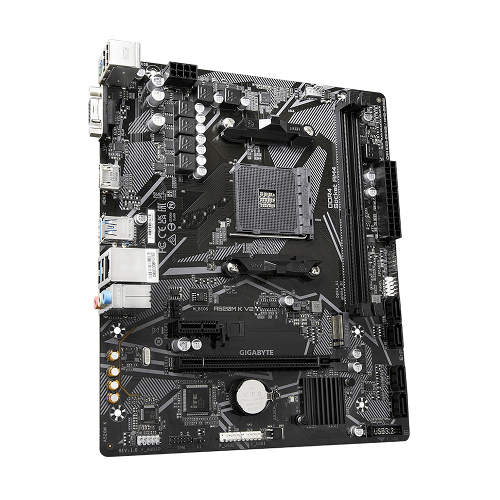 Mb Gigabyte A520 Amd S-am4 3a Gen/2xddr4 3200/hdmi/dvi/vga/4xusb 3.2/m.2/micro Atx/gama Basica