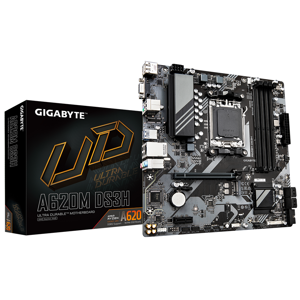 Tarjeta Madre Gigabyte A620m Ds3h / Amd Socket Am5 / Ddr5 / Dp / Hdmi / Micro Atx / Gama Basica