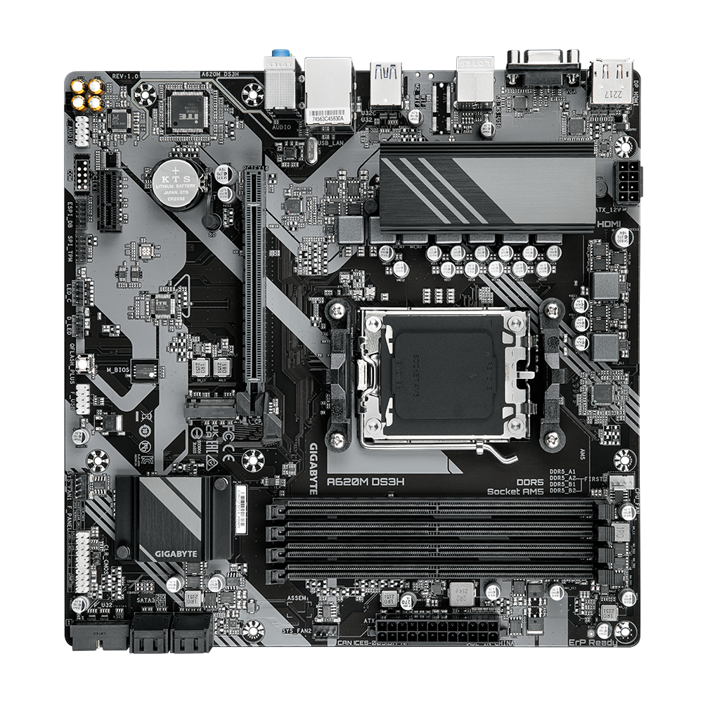 Tarjeta Madre Gigabyte A620m Ds3h / Amd Socket Am5 / Ddr5 / Dp / Hdmi / Micro Atx / Gama Basica