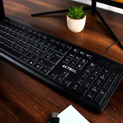 Teclado Acteck Inspire Ta210 / Alambrico Usb / EspaÑol / 105 Teclas / Windows / Membrana / Negro / Ac-928946