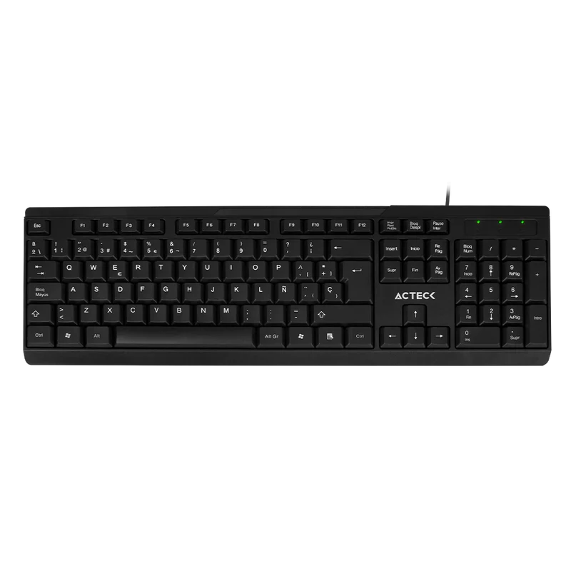 Teclado Acteck Inspire Ta210 / Alambrico Usb / EspaÑol / 105 Teclas / Windows / Membrana / Negro / Ac-928946