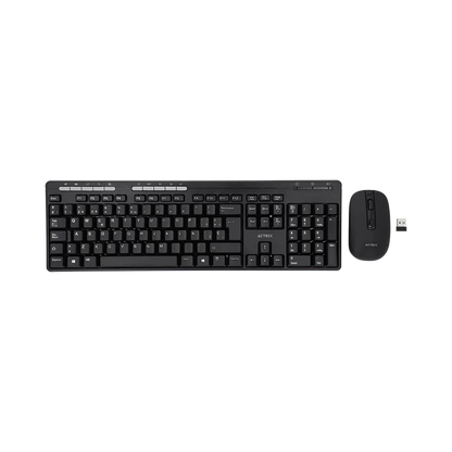 Kit Acteck Creator Mk450 / Teclado Y Mouse / Inalambrico / Receptor Usb / 105 Teclas / Multimedia / EspaÑol / Win- Linux / Membrana / Optico / 1200 Dpi / 2 Botones Scroll / Negro / Ac-931748
