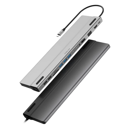 Docking Station Hub Acteck Port X Dh690 / Usb C / 14 Puertos / 5x Usb A - 2x Usb C - Hdmi - Vga - Rj45 - 3.5 Mm - Sd - Micro Sd / Negro / Ac-932950