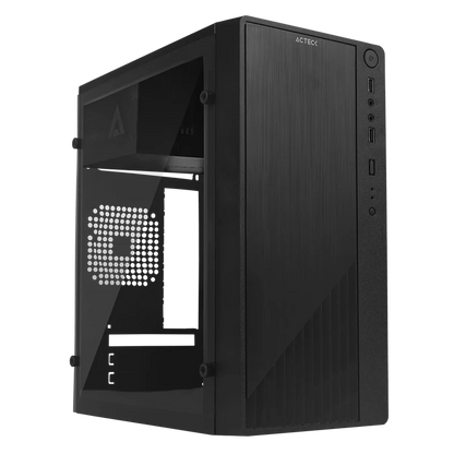 Gabinete Acteck Kioto Gc220 / Micro Atx Slim / Micro Atx, Mini Itx / Fuente 500w / Panel Acrilico, Metal / Negro / Ac-933063