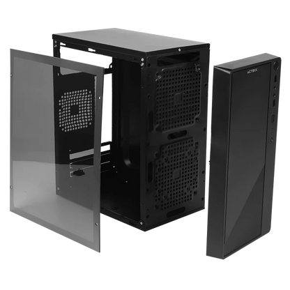 Gabinete Acteck Kioto Gc220 / Micro Atx Slim / Micro Atx, Mini Itx / Fuente 500w / Panel Acrilico, Metal / Negro / Ac-933063