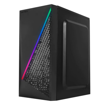 Gabinete Acteck Kioto Gc460 / Mini Torre / Micro Atx, Mini Itx / Fuente 500w / Iluminacion Rgb / Panel Acrilico, Metal / Negro / Ac-933070