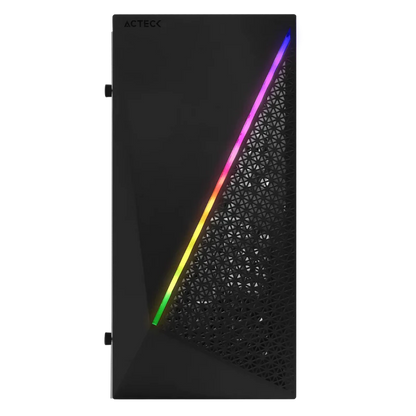 Gabinete Acteck Kioto Gc460 / Mini Torre / Micro Atx, Mini Itx / Fuente 500w / Iluminacion Rgb / Panel Acrilico, Metal / Negro / Ac-933070
