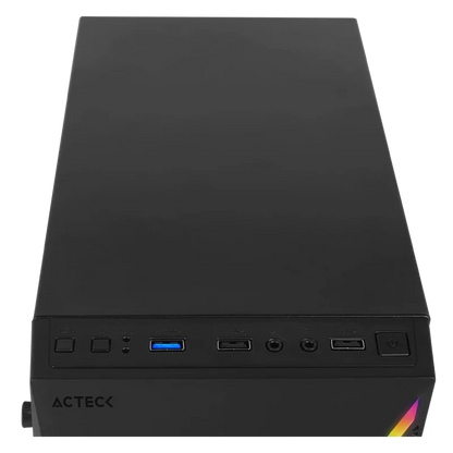 Gabinete Acteck Kioto Gc460 / Mini Torre / Micro Atx, Mini Itx / Fuente 500w / Iluminacion Rgb / Panel Acrilico, Metal / Negro / Ac-933070