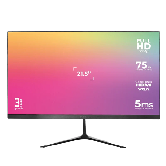 Monitor Acteck Captive Vivid Sp215 / 21.5 Pulgadas / Plano / Full Hd / 75 Hz / 5 Ms / Vga Hdmi Dc / Panel Va / Fino Bizel / 3 AÑos De Garantia / Negro / Ac-933858