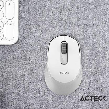 Mouse Acteck Optimize Ergo Mi470 / Inalambrico / Receptor Usb / Optico / 1600 Dpi Ajustable / 2 Botones Scroll / Ergonomico / Click Silencioso / Win Mac / Blanco / Ac-934152
