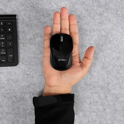 Mouse Acteck Optimize Trip Mi480 / Inalambrico / Receptor Usb / Laser / Click Silencioso / 1600 Dpi / Negro / Ac-934169