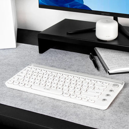 Teclado Acteck Uny Comp Ti685 / Inalambrico / Dual / Multidispositivo / Tkl / EspaÑol / 88 Teclas / Blanco  / Ac-934190