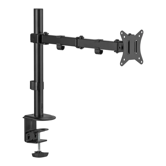 Soporte Acteck Enforce Zone Sm450 / Para Monitor - Television / Fijacion A Escritorio Por Prensa Mecanica /  Atornillado / Vesa / Max 9 Kg / Rotacion 180° / Inclinacion / Metal / Negro / Ac-934596