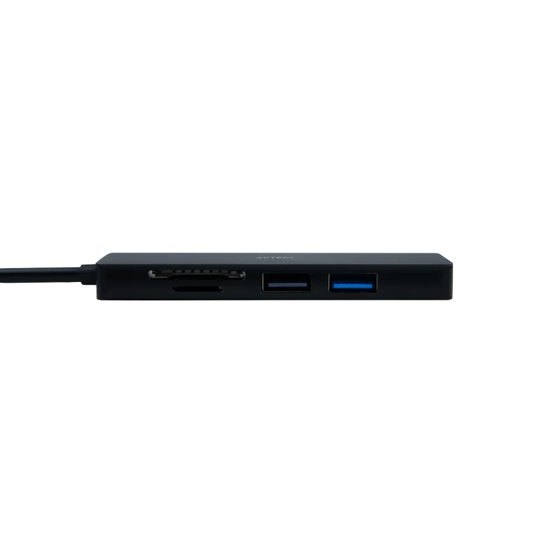 Hub Acteck Gate 5 Dh640 / Usb C / 4 Puertos / Usb A - Hdmi - Lector De Memorias / 10 Cm / Negro / Ac-934633