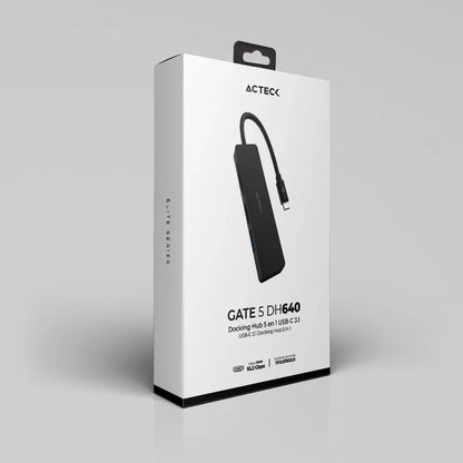 Hub Acteck Gate 5 Dh640 / Usb C / 4 Puertos / Usb A - Hdmi - Lector De Memorias / 10 Cm / Negro / Ac-934633