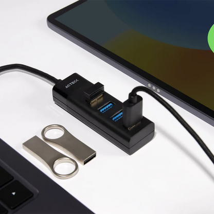 Hub Acteck Port X 3 Dh425 / Usb A / 4 Puertos Usb 3.0 / 30 Cm / Negro / Ac-934664