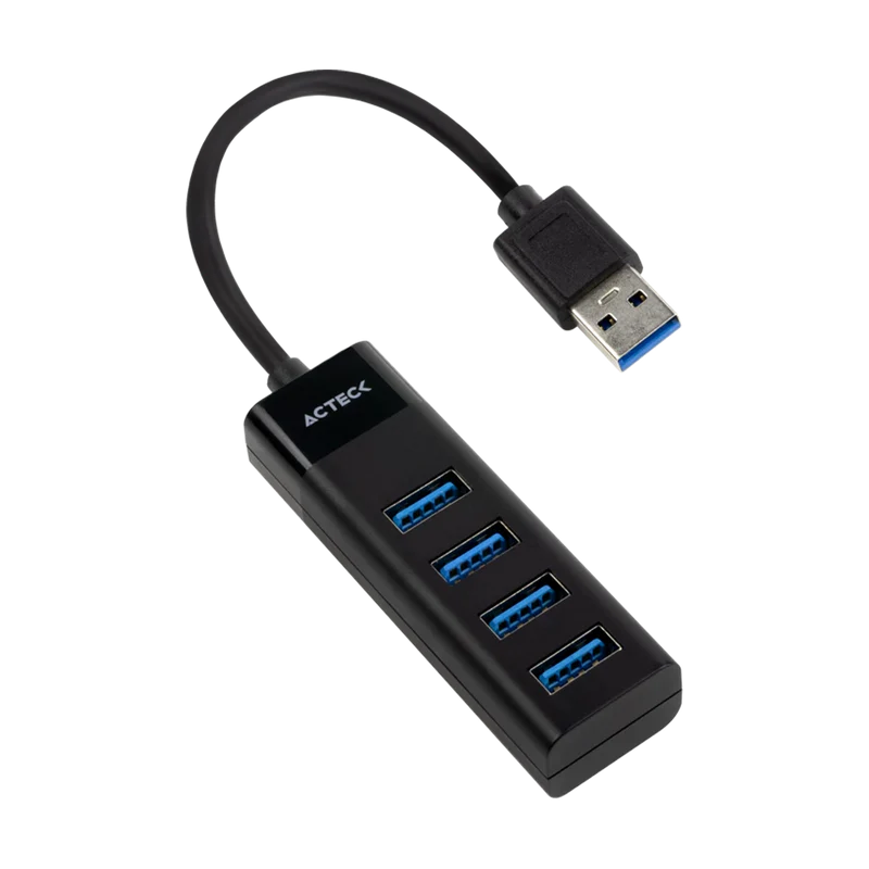 Hub Acteck Port X 3 Dh425 / Usb A / 4 Puertos Usb 3.0 / 30 Cm / Negro / Ac-934664