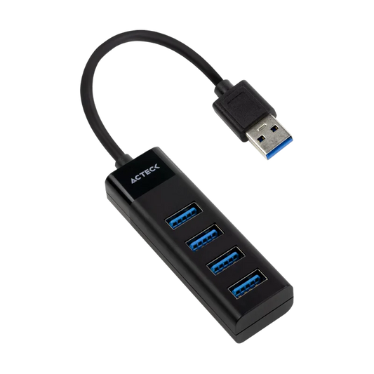 Hub Acteck Port X 3 Dh425 / Usb A / 4 Puertos Usb 3.0 / 30 Cm / Negro / Ac-934664