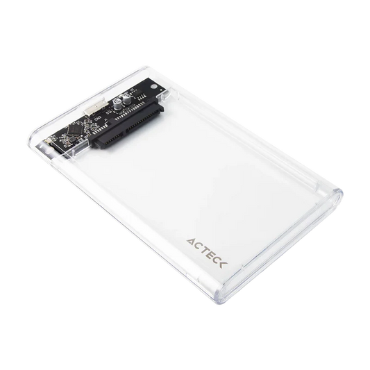 Carcasa Case Enclosure Para Disco Duro Acteck Armor Clear Hc430 / Hdd 2.5 / Conexion Usb Micro B / Sata / Transparente / Ac-934688