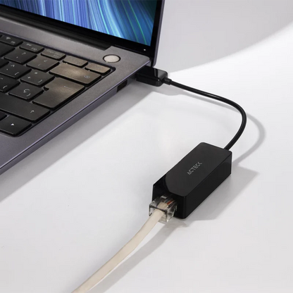 Adaptador Acteck Shift Plus Ae420 / Rj45 (ethernet) A Usb A / 100 Mbps / Negro / Ac-934732