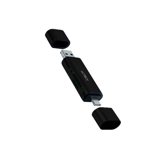Lector De Memoria Dual Acteck / Usb A - Usb C / Micro Sd/tf / Negro / Ac-934824