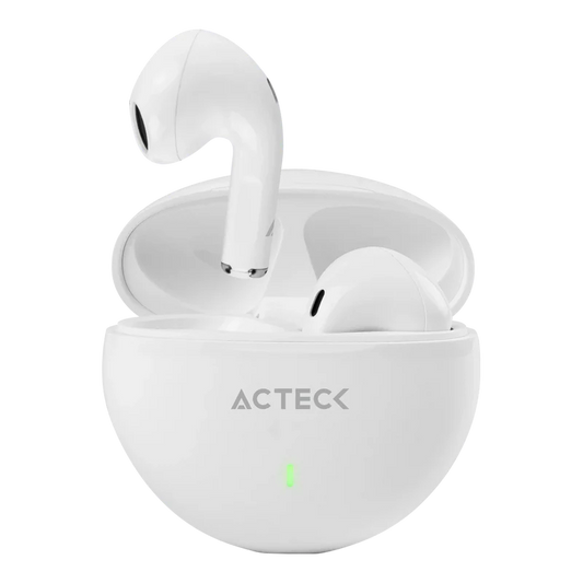 Audifonos Acteck Sense Ep230 / Inalambricos / Bluetooth / Control Tactil / Proteccion Ipx4 Contra Salpicaduras / Blanco / Ac-935111