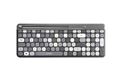 Kit Acteck Creator Chic Mk470 / Teclado Y Mouse / Inalambrico / Receptor Usb / EspaÑol / Ranura Para Dispositivos / Multifuncion / 110 Teclas / Optico / 1600 Dpi / Negro Con Gris / Ac-935180