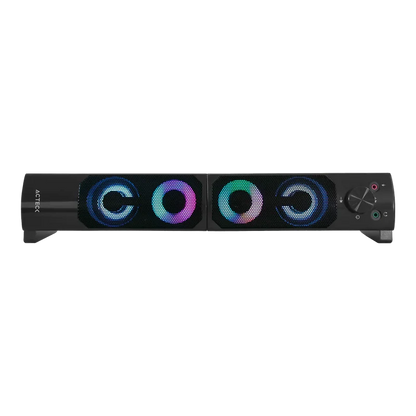 Bocinas Acteck Elant Brick As450 / Alambrica / 6 W Rms / Usb - 3.5mm / Iluminacion Led / Sonido Estereo / Negro / Ac-935258
