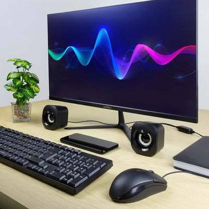 Bocinas Acteck / Esence Basic As215 / Alambrica / Usb / Iluminacion Led / Negro / Ac-935272
