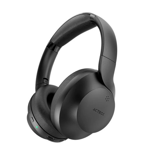 Audifonos Acteck Zion Pro Hp665 / Diadema Plegable / Inalambricos / Bluetooth / Cancelacion De Ruido / Bateria 40h / Negro / Ac-935340