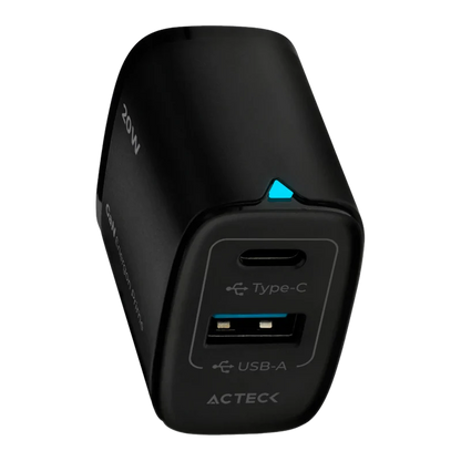 Cargador De Pared Acteck Energon Prime Cp20w / 20w / 1x Usb-c - 1x Usb A / Negro / Ac-935555