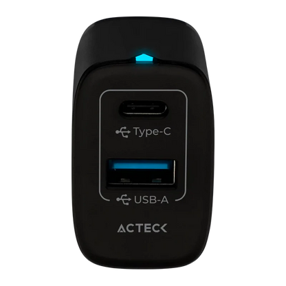 Cargador De Pared Acteck Energon Prime Cp20w / 20w / 1x Usb-c - 1x Usb A / Negro / Ac-935555