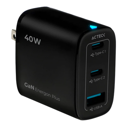 Cargador De Pared Acteck Energon Plus Cp440 / 40 W / Carga Dp / Carga Rapida / Usb C Usb A / Garantia 1 AÑo / Negro / Ac-935562