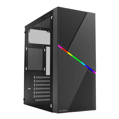 Gabinete Acteck Draco Gm450 / Media Torre / Atx, Micro Atx, Mini Itx / Fuente 500w / Panel Cristal Templado, Metal / Negro / Ac-935715