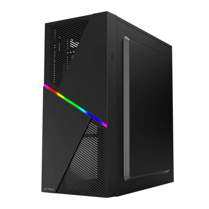 Gabinete Acteck Draco Gm450 / Media Torre / Atx, Micro Atx, Mini Itx / Fuente 500w / Panel Cristal Templado, Metal / Negro / Ac-935715