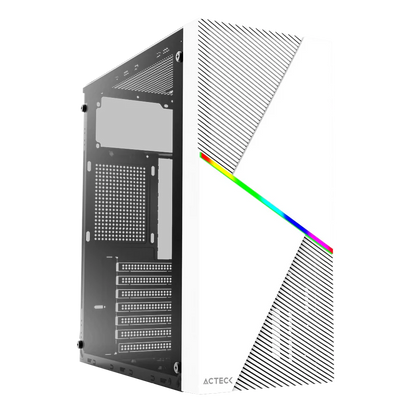 Gabinete Acteck Draco Gm450 / Atx/ Micro Atx / Itx / Usb 2.0 X 2 / Fuente De Poder 500 W Incluida / Blanco / Ac-935722