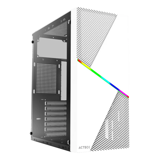 Gabinete Acteck Draco Gm450 / Atx/ Micro Atx / Itx / Usb 2.0 X 2 / Fuente De Poder 500 W Incluida / Blanco / Ac-935722
