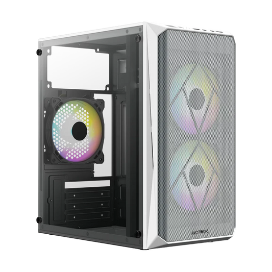 Gabinete Acteck Doom Gi630 / Mini Torre / Micro Atx - Mini Itx / Fuente De Poder 500w / Panel Acrilico / 3 Ventiladores Frgb Incluidos / Blanco / Ac-935746