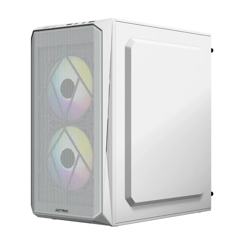 Gabinete Acteck Doom Gi630 / Mini Torre / Micro Atx - Mini Itx / Fuente De Poder 500w / Panel Acrilico / 3 Ventiladores Frgb Incluidos / Blanco / Ac-935746