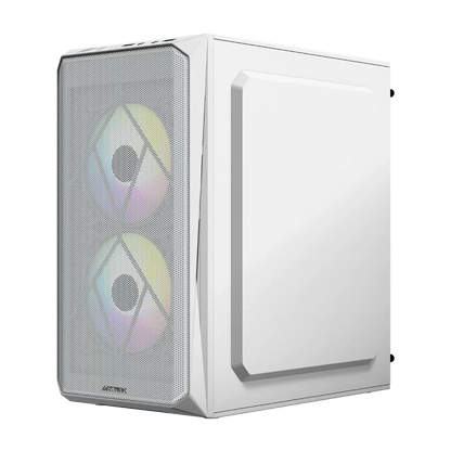 Gabinete Acteck Doom Gi630 / Mini Torre / Micro Atx - Mini Itx / Fuente De Poder 500w / Panel Acrilico / 3 Ventiladores Frgb Incluidos / Blanco / Ac-935746