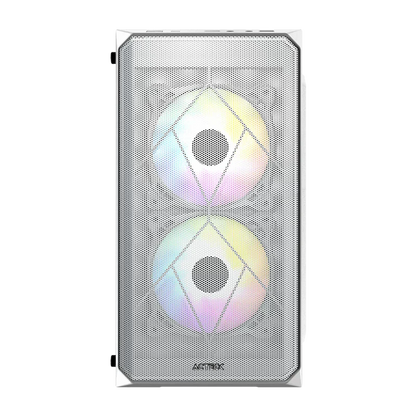 Gabinete Acteck Doom Gi630 / Mini Torre / Micro Atx - Mini Itx / Fuente De Poder 500w / Panel Acrilico / 3 Ventiladores Frgb Incluidos / Blanco / Ac-935746