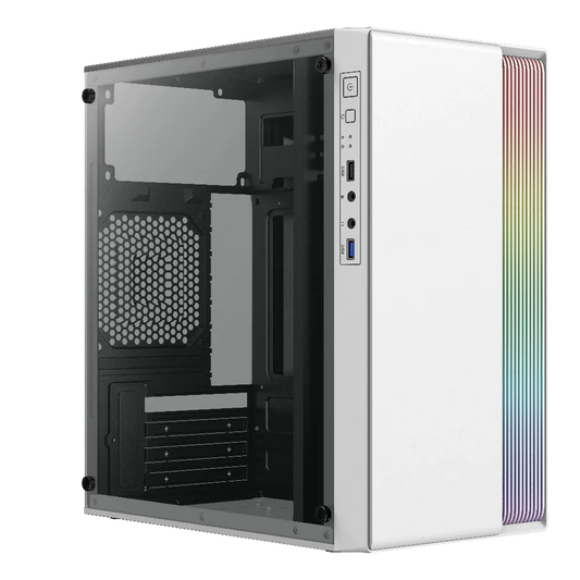 Gabinete Acteck Fusion Ii Gi440 / Mini Torre / Micro Atx, Mini Itx / Fuente De Poder 500w / Panel Acrilico / Metal / Blanco / Ac-935760