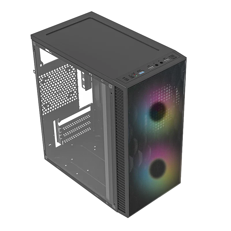 Gabinete Acteck Fuji Gc470 / Mini Torre / Micro Atx , Mini Itx / Fuente 500w / Ventilador Rgb / Panel Acrilico, Metal / Negro / Ac-935838