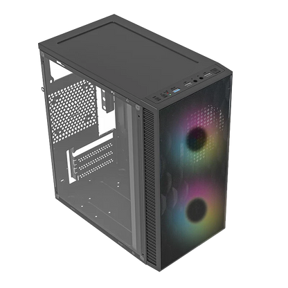 Gabinete Acteck Fuji Gc470 / Mini Torre / Micro Atx , Mini Itx / Fuente 500w / Ventilador Rgb / Panel Acrilico, Metal / Negro / Ac-935838
