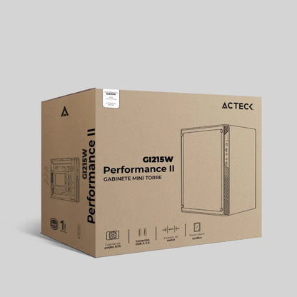 Gabinete Acteck Performance Ii Gi215w / Mini Torre / Micro Atx - Itx / Fuente De Poder 500w Incluida / Panel Acrilico - Metal / Blanco / Ac-935852