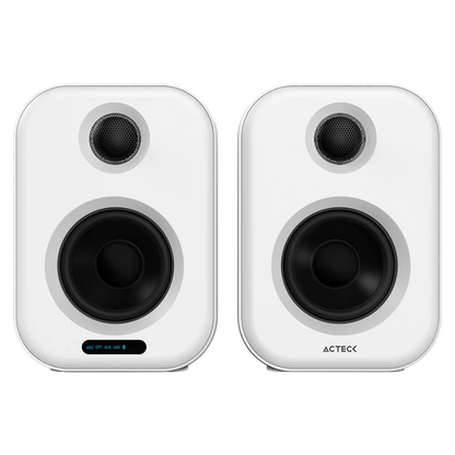 Bocina Acteck Dynamic Exact Bs650 / Bluetooth Para Escritorio / Bluetooth 5.0, Aux 3.5 Mm Y Usb / 50 W / Pantalla Led / Control Remoto / Blanca / Ac-935883