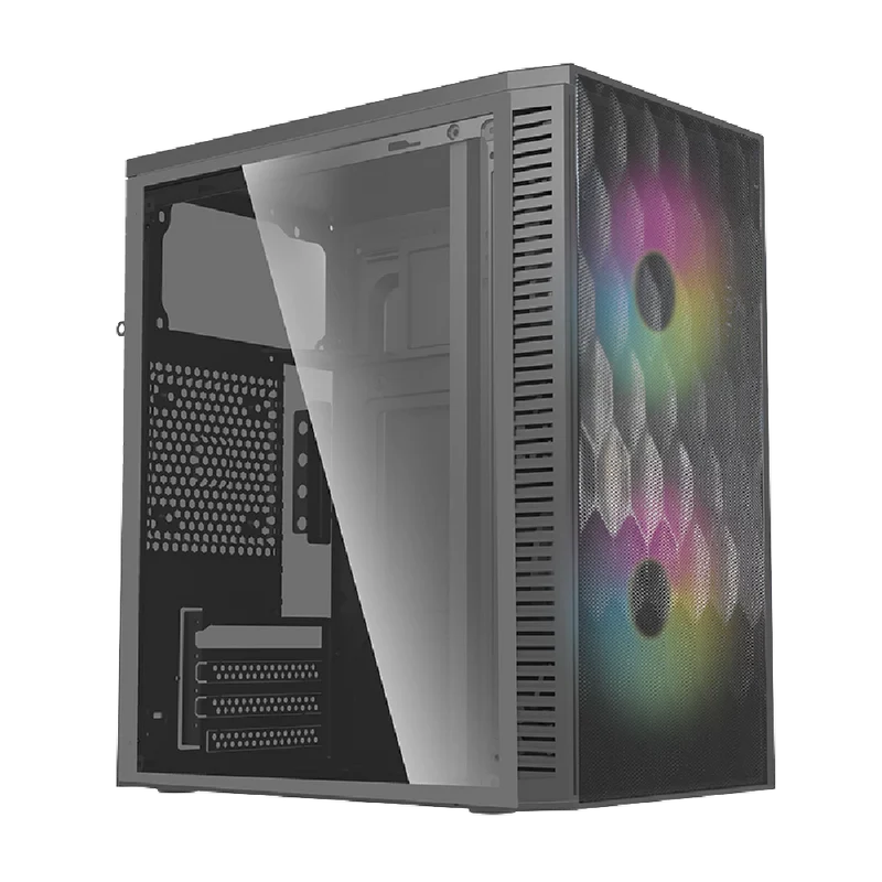 Gabinete Acteck Fuji Gc470 / Mini Torre / Micro Atx , Mini Itx / Fuente 500w / Ventilador Rgb / Panel Acrilico, Metal / Negro / Ac-935838