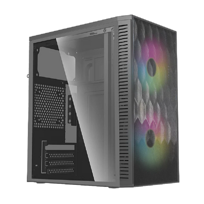 Gabinete Acteck Fuji Gc470 / Mini Torre / Micro Atx , Mini Itx / Fuente 500w / Ventilador Rgb / Panel Acrilico, Metal / Negro / Ac-935838
